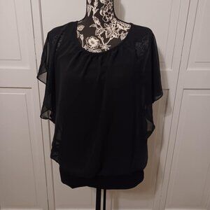 Elegant Black JM Collection Top, Size M